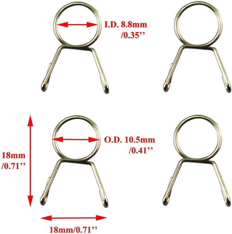 PRO BAT 16.4-Ft 0.2'' I.D. Gas Fuel Line Tube+20pcs 0.35" I.D. Hose Clamps+2pcs Fuel Filters for ATV Dirt Bike Go Kart Moped Pocket Bike Chinese Scooter Stratton Small Engines, Black - Image 3